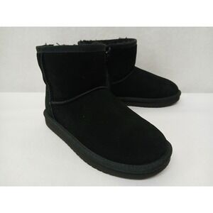 Koolaburra by UGG‎ Kids Koola Mini Boot Suede Faux Fur Lined 1116770 Black Sz 1
